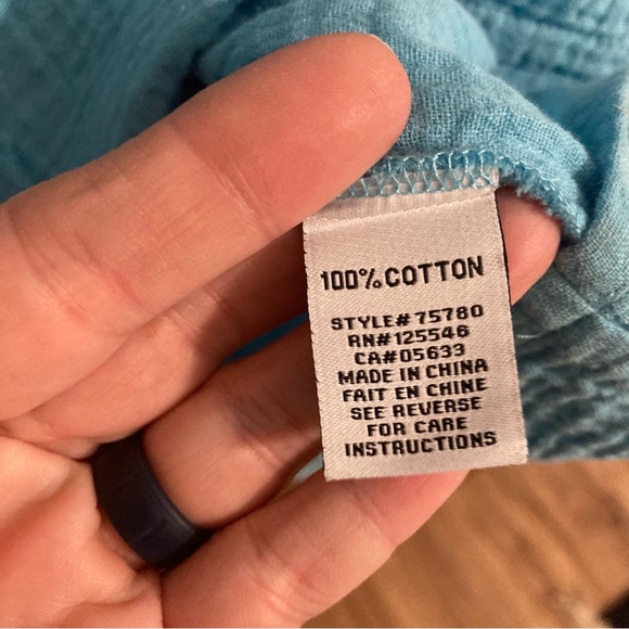 Habitat Cotton Sleeveless Blue Asymmetrical Dress Size Medium Midi 100% Cotton‎ - Picture 6 of 9